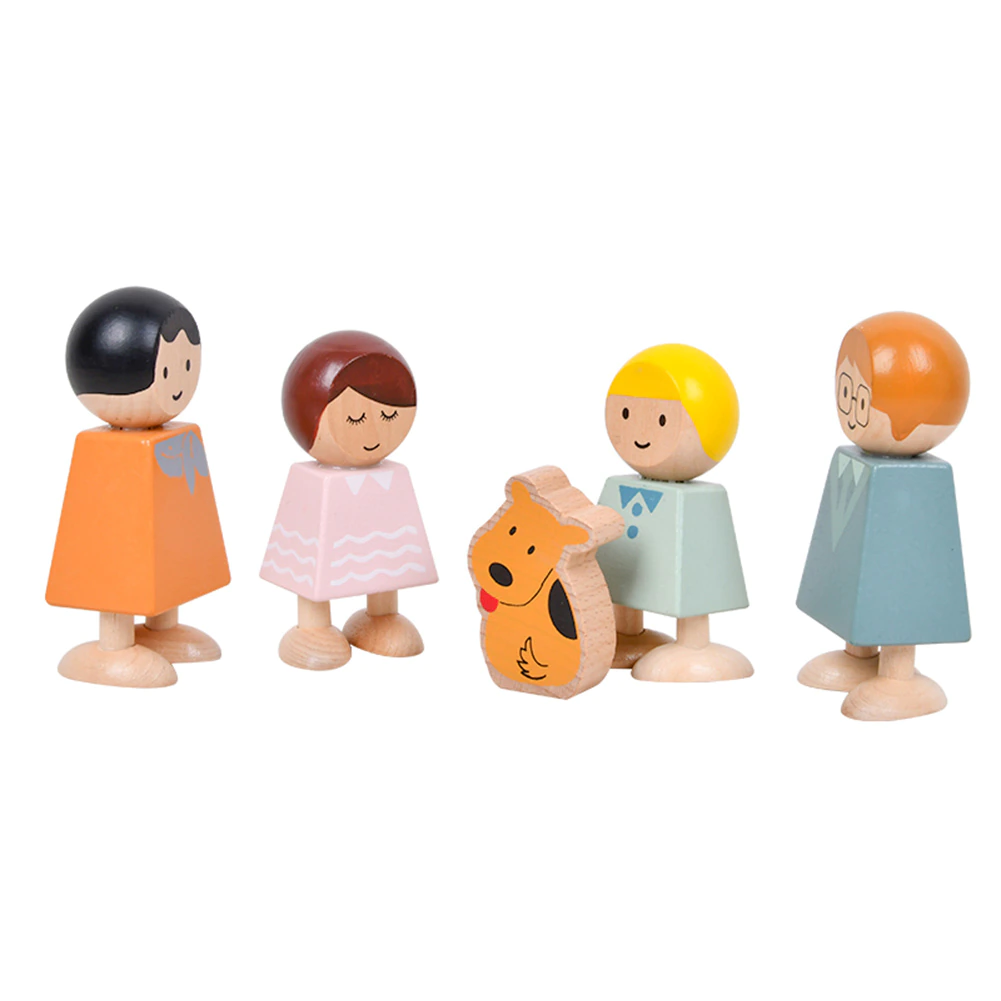 Set Papusi din Lemn Familia mea cu catel [7]