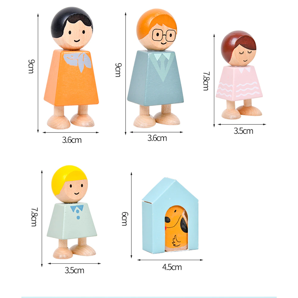 Set Papusi din Lemn Familia mea cu catel [5]