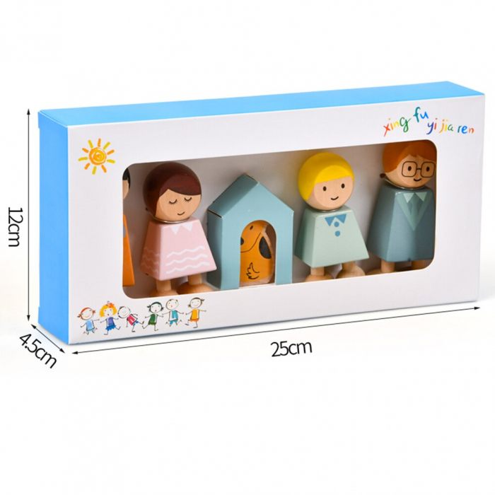 Set Papusi din Lemn Familia mea cu catel [6]
