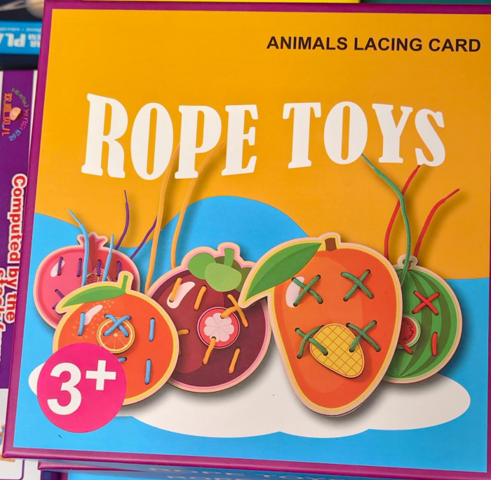 Set Puzzzle Lemn Montessori Potrivire si Insiruire Rope Toys [2]