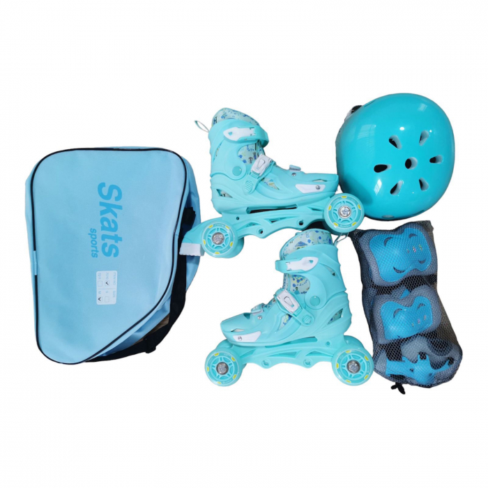 Set Role Reglabile Bleu Cotiere Genunchere si Casca 33-36 [4]