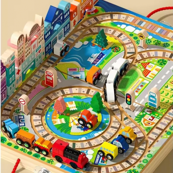 Set Tren din Lemn si Blocuri de Constructie [3]