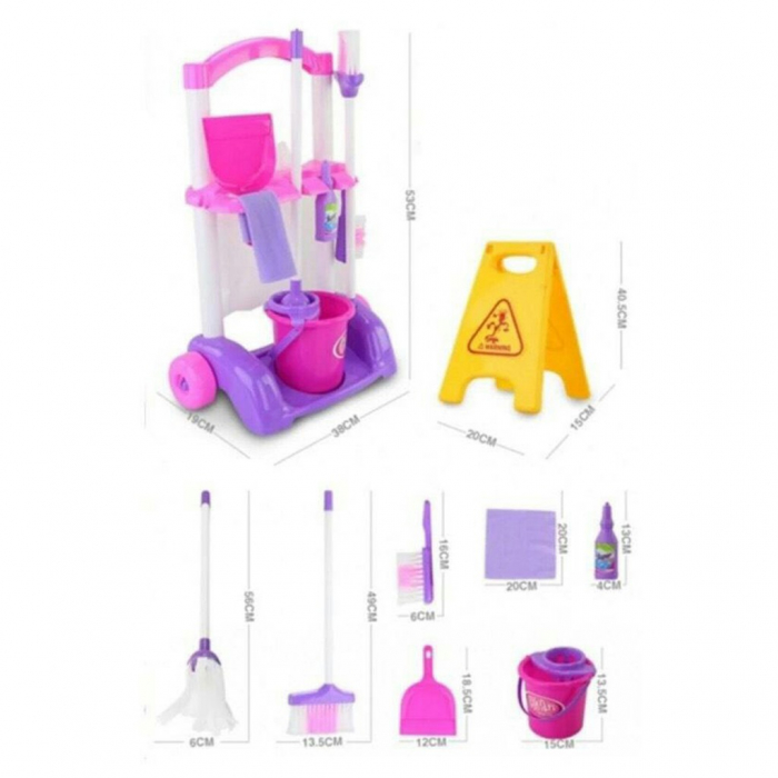 Set Troler cu accesorii de curatenie pentru copii [6]
