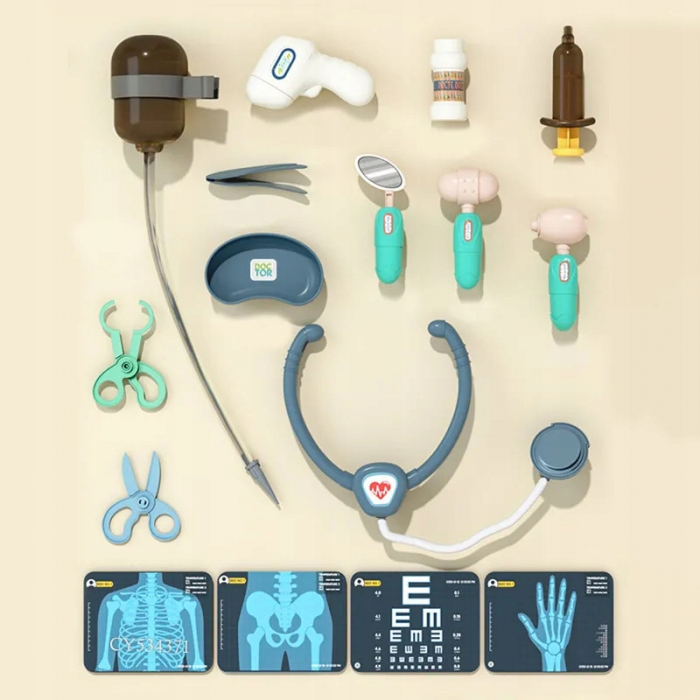Set Medical Carucior Doctor Stetoscop ECG cu Raze X – 16 Piese [2]