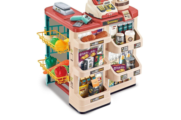 Supermarket Jucarie 48 Piese cu Carucior, Scanner, POS, Casa Marcat [7]