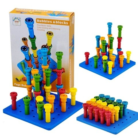 Set creativ de constructie 3D cu 25 de piese tip Montessori [2]