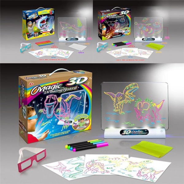 Tabla de desen 3d Magic Drawing Dinozauri cu ochelari [2]