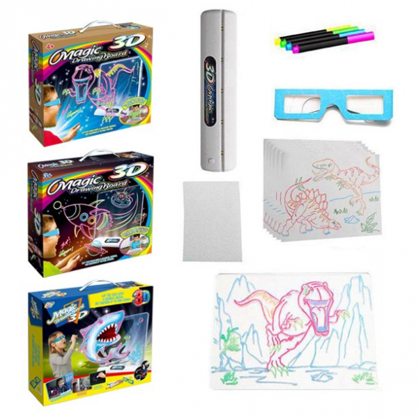 Tabla de desen 3d Magic Drawing Dinozauri cu ochelari [5]