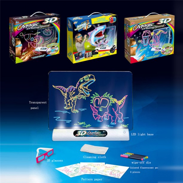 Tabla de desen 3d Magic Drawing Dinozauri cu ochelari [10]