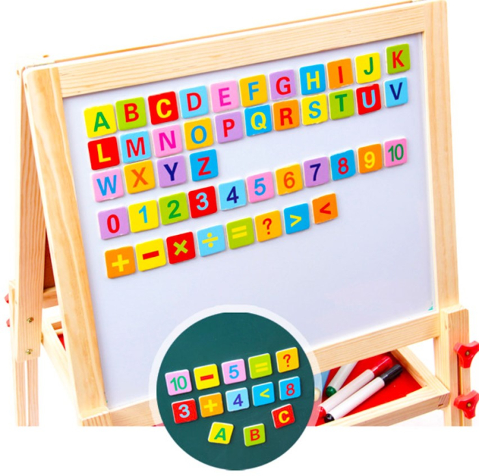 Tabla din Lemn Magnetica 2 in 1 Ajustabila cu Accesorii Educationale150 cm [3]