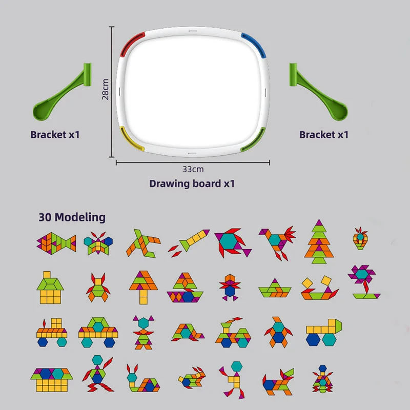 Tabla magnetica reversibila pentru desen si Puzzle tangram [5]