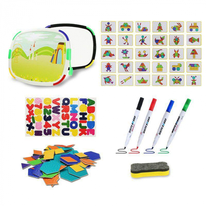 Tabla magnetica reversibila pentru desen si Puzzle tangram [3]