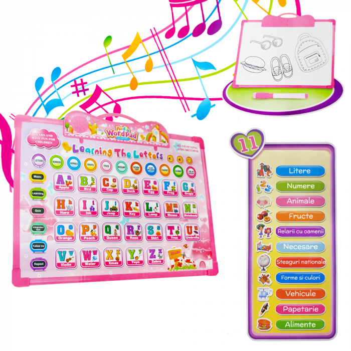 Tableta educativa cu 2 fete sunete in limba engleaza Wardpad [2]