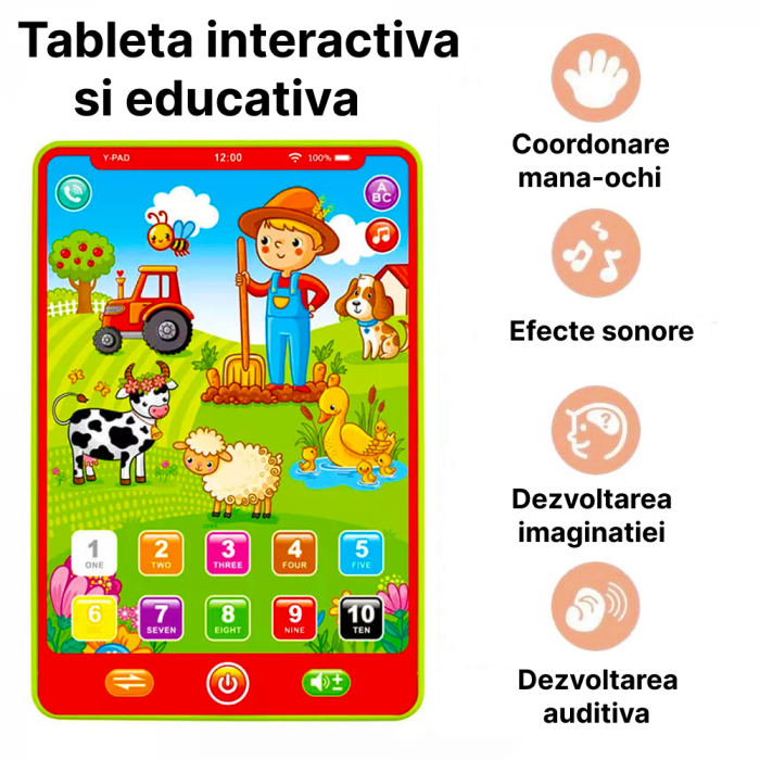 Tableta Y-Pad Interactiva si Educativa - Ferma Animalelor în Limba Engleză [4]