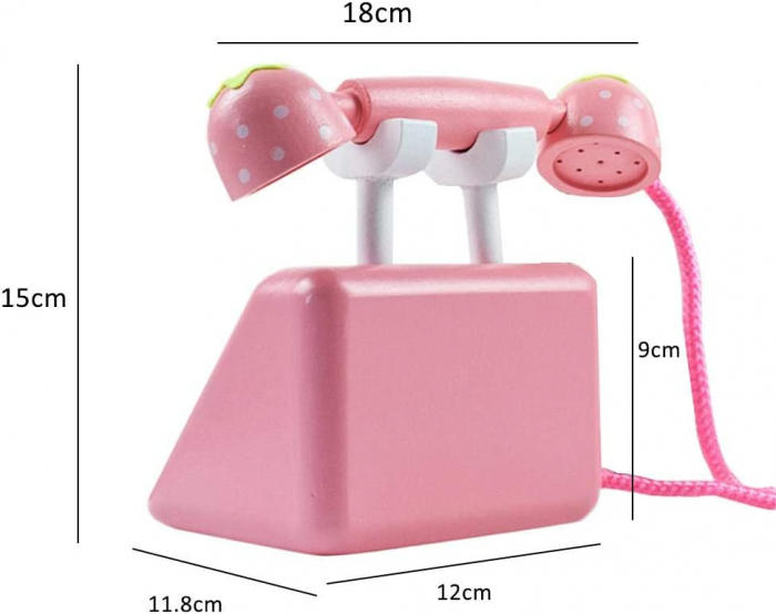 Telefon de Jucarie din Lemn cu Butoane Capsunica [3]