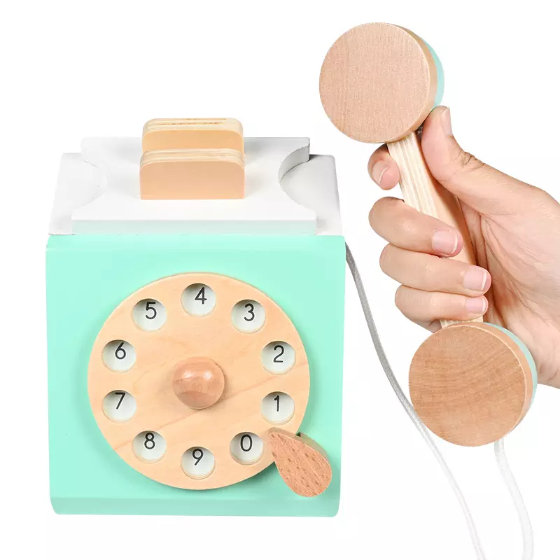 Telefon de jucarie din lemn Retro [3]