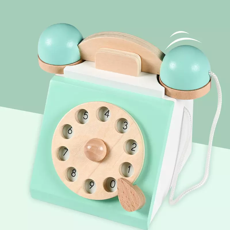 Telefon de jucarie din lemn Retro [2]