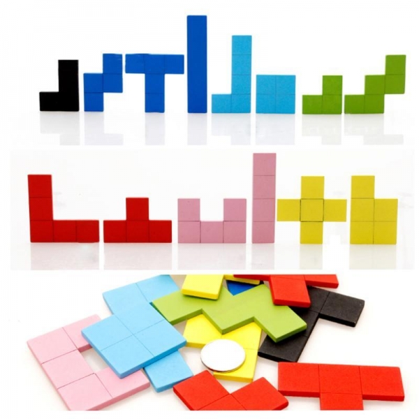 Joc Montessori Tetris din Lemn 114 piese [6]