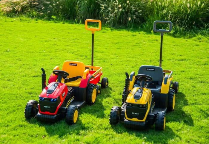 Tractor Electric Copii 12V cu Remorca, Telecomanda, 3 in 1 Rosu [2]