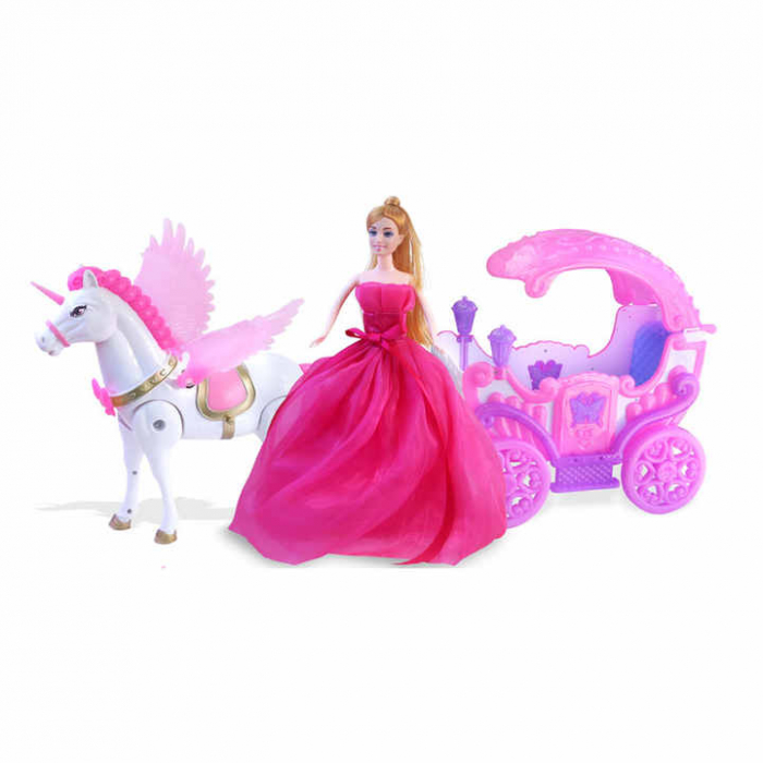 Trasura Magica cu Pegasus si Papusa - Jucarie cu Efecte Luminoase si Sonore [1]