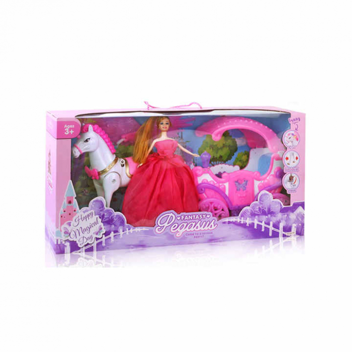 Trasura Magica cu Pegasus si Papusa - Jucarie cu Efecte Luminoase si Sonore [2]