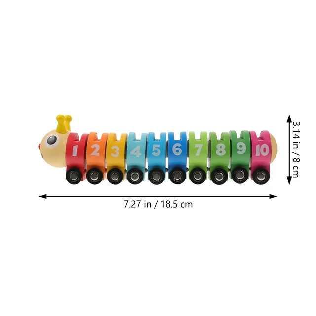 Tren din Lemn Omida colorata cu Cifre si semne de circulatie [4]