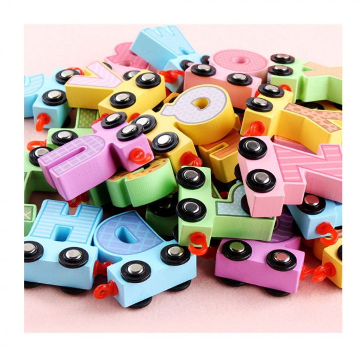 Trenulet din Lemn cu Litere Magnetic [3]