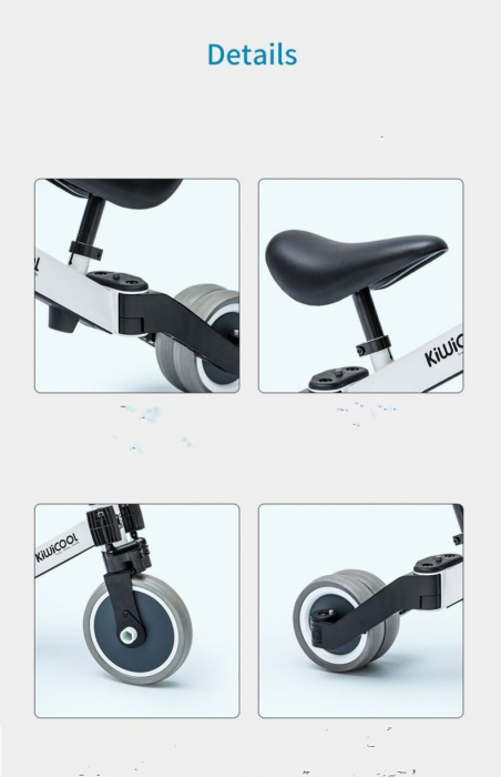 Tricicleta 3 in 1, bicicleta cu si fara pedale si tricicleta, gri [4]