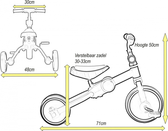 Tricicleta 3 in 1, bicicleta cu si fara pedale si tricicleta, gri [3]