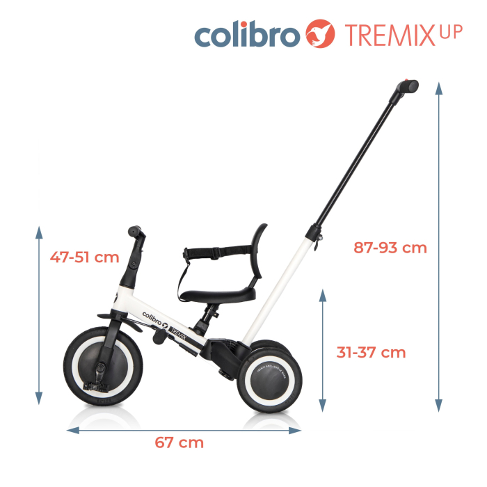 Tricicleta 5 in 1 cu maner de impins – de la triciclete impinsa la bicicleta echilibru Negru cu alb [14]