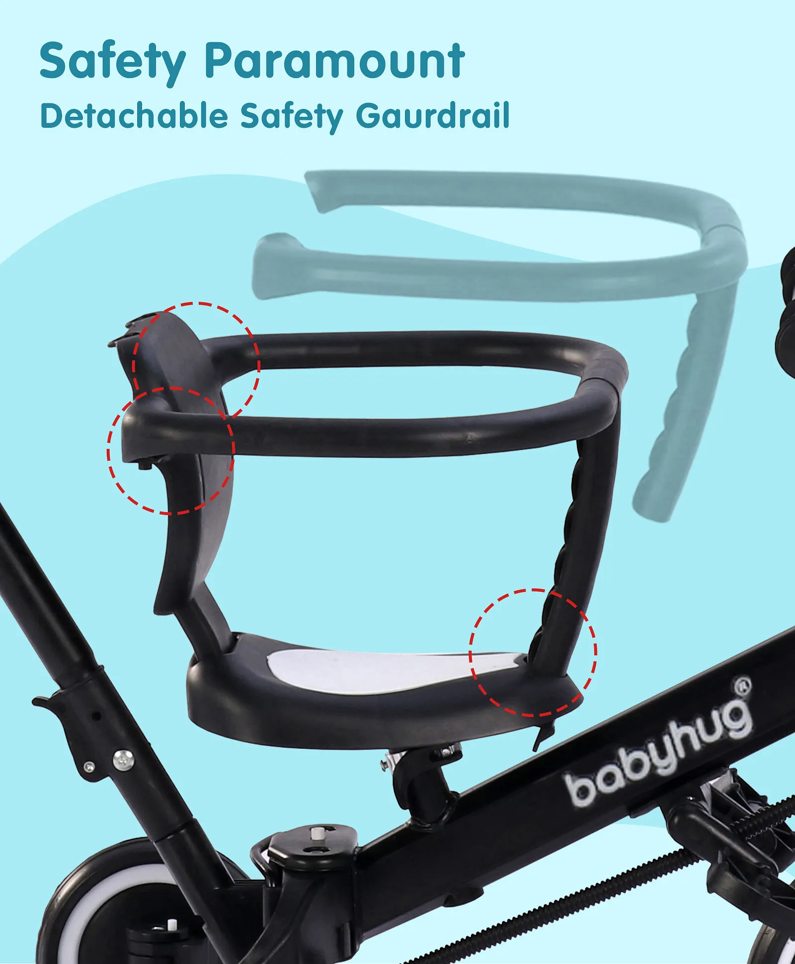 Tricicleta 5 in 1 cu maner de impins – de la triciclete impinsa la bicicleta echilibru Roz [4]