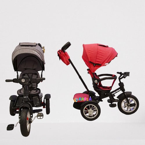 Tricicleta Baby Care Multifunctionala cu Far si roti din Cauciuc [1]