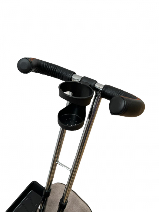 Tricicleta Copii cu Scauna Rotativ Far Sunete si Bara de protectie Detasabila Bej [15]