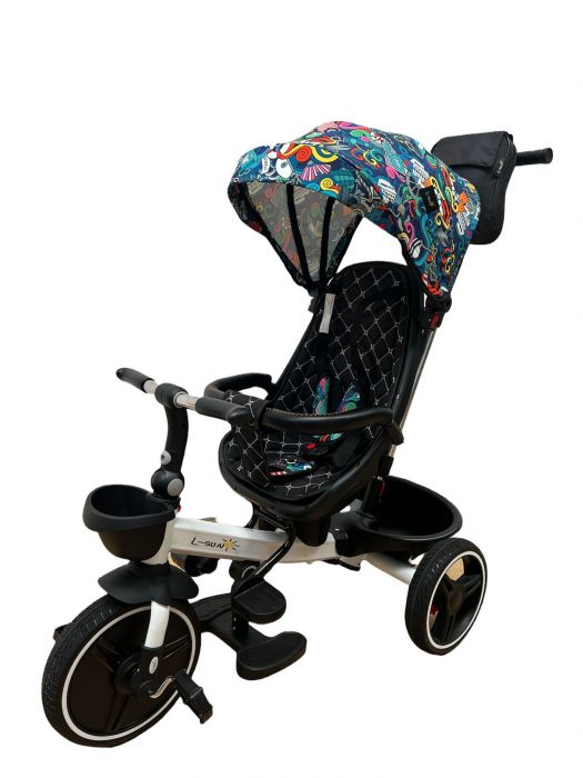 Tricicleta cu Scaun Rotativ Copertina Colorata Grafiti [5]