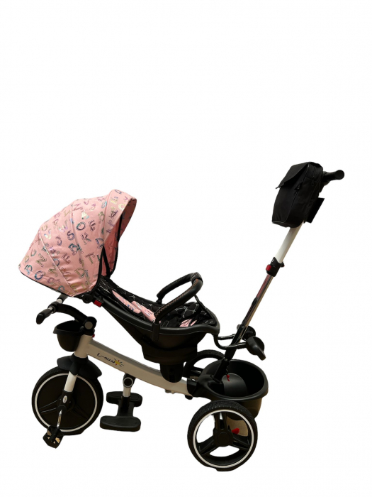 Tricicleta cu Scaun Rotativ Roti din spuma EVA  Copertina Roz [3]