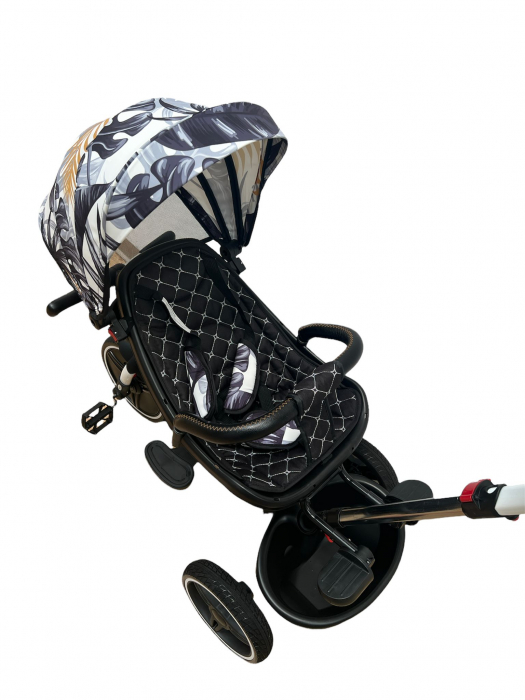 Tricicleta cu Scaun Rotativ Roti din spuma EVA  Copertina Alba cu Fruze [7]