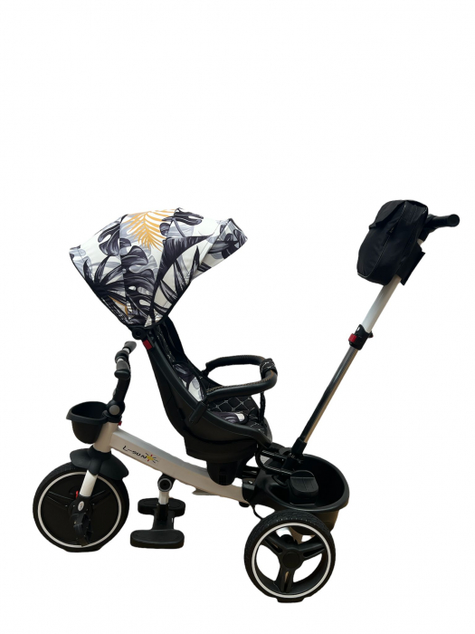 Tricicleta cu Scaun Rotativ Roti din spuma EVA  Copertina Alba cu Fruze [8]