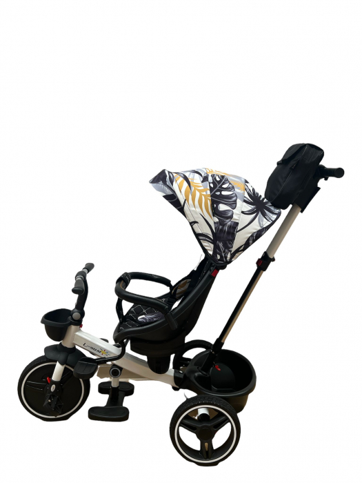 Tricicleta cu Scaun Rotativ Roti din spuma EVA  Copertina Alba cu Fruze [5]