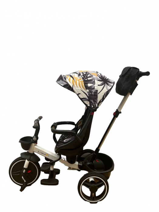 Tricicleta cu Scaun Rotativ Roti din spuma EVA  Copertina Alba cu Fruze [2]