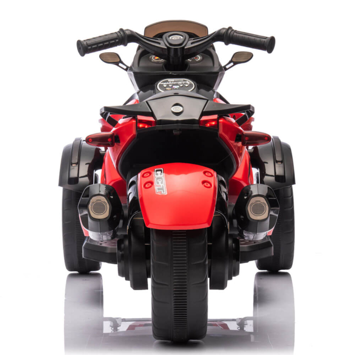 Tricicleta Electrica pentru Copii, 12V, 2 Motoare, MP3 USB, Lumini LED Trike Rosu [4]