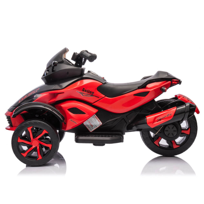 Tricicleta Electrica pentru Copii, 12V, 2 Motoare, MP3 USB, Lumini LED Trike Rosu [2]
