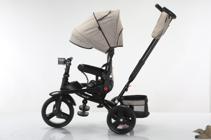 Tricicleta Multifunctionala Bej Nordic, Scaun 360°, Roti EVA, 6-48L [4]