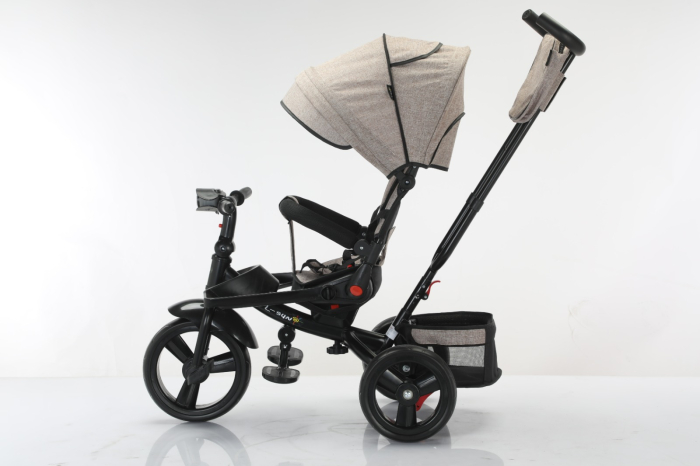 Tricicleta Multifunctionala Bej Nordic, Scaun 360°, Roti EVA, 6-48L [2]