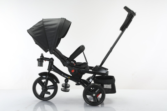 Tricicleta Multifunctionala Neagra Sport, Scaun 360°, Roti EVA, 6-48L [5]