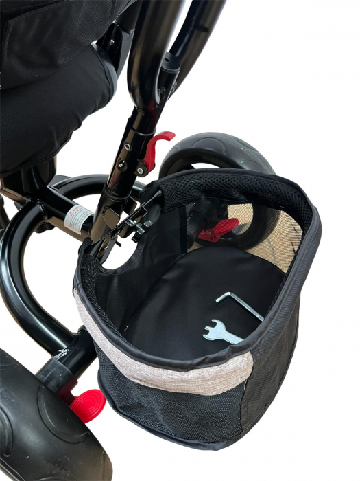 Tricicleta multifunctionala Roti Din Spuma Eva Pliabila Scaun Rotativ negru [9]