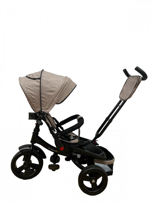 Tricicleta multifunctionala Roti Din Spuma Eva Pliabila Scaun Rotativ Bej [3]