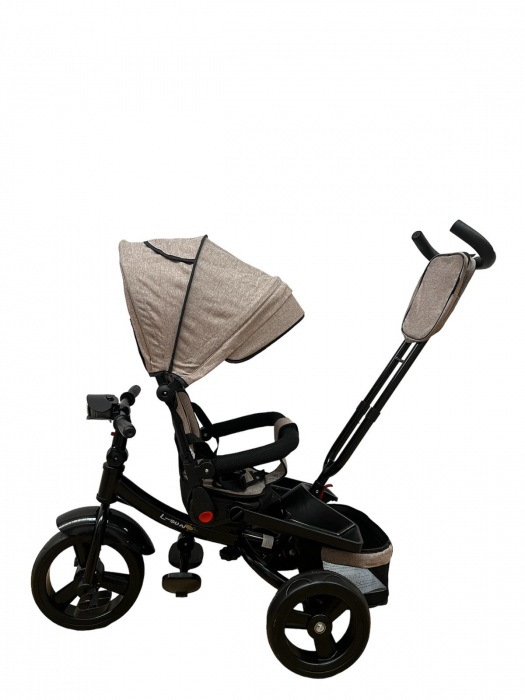 Tricicleta multifunctionala Roti Din Spuma Eva Pliabila Scaun Rotativ Bej [2]