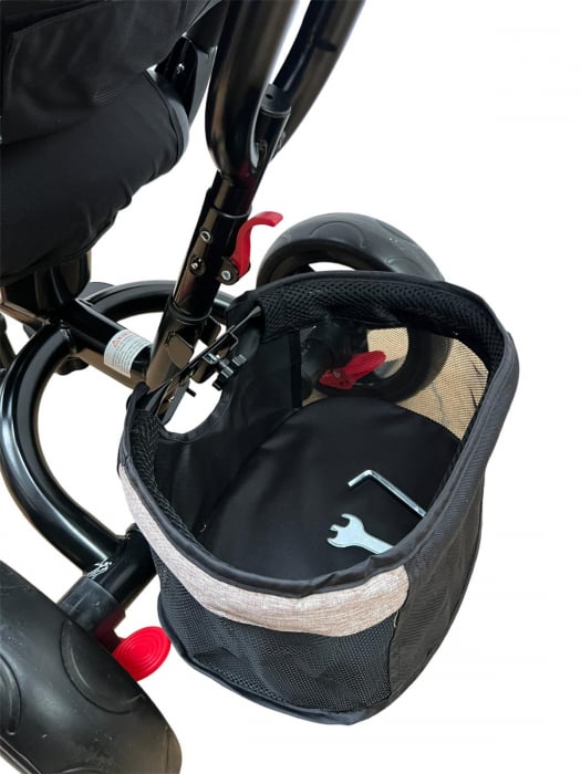 Tricicleta multifunctionala Roti Din Spuma Eva Pliabila Scaun Rotativ Roz [7]