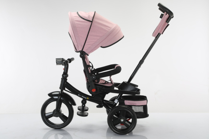 Tricicleta Multifunctionala Roz, Scaun 360°, Roti EVA, 6-48 Luni [2]