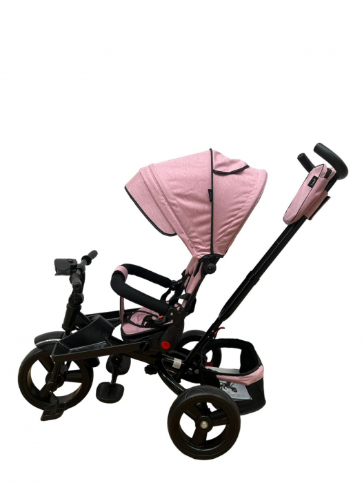 Tricicleta multifunctionala Roti Din Spuma Eva Pliabila Scaun Rotativ Roz [3]